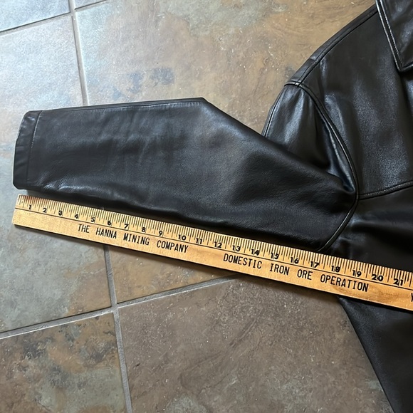 Vintage 90s mossimo long leather coat men’s size large genuine leather - Picture 12 of 14